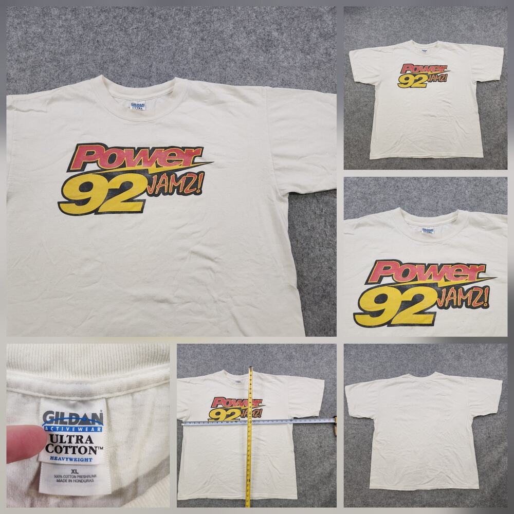 VTG Y2K Power 92 Jamz T Shirt Mens XL Radio Station Graphic Hip Hop Promo Tee